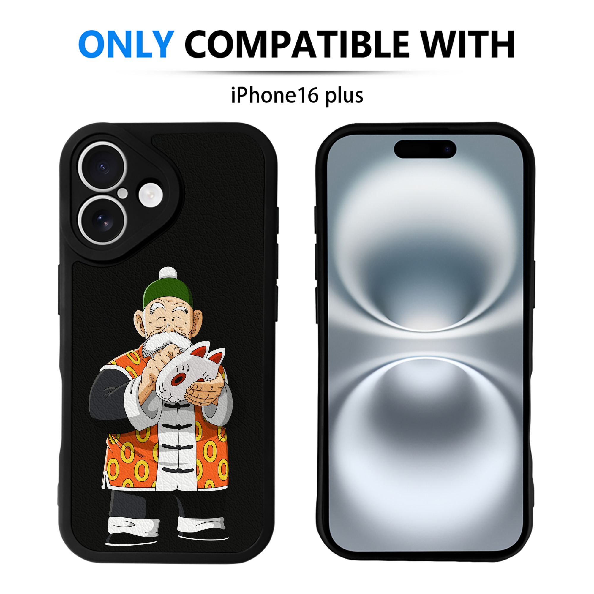 （画像用） ドラゴンボール 亀仙人（かめせんにん） DRAGON BALL Master Roshi Kame Sennin 【iPhone 16シリーズ対応】シリコンスマホケース（レザー調） 材質：シリコン